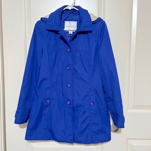 Weatherproof Trench Coat Jacket Womens Button Up with removable Hood